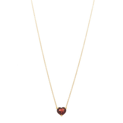 David Yurman 18K Yellow Gold Garnet Heart Pendant Necklace 2 of 6