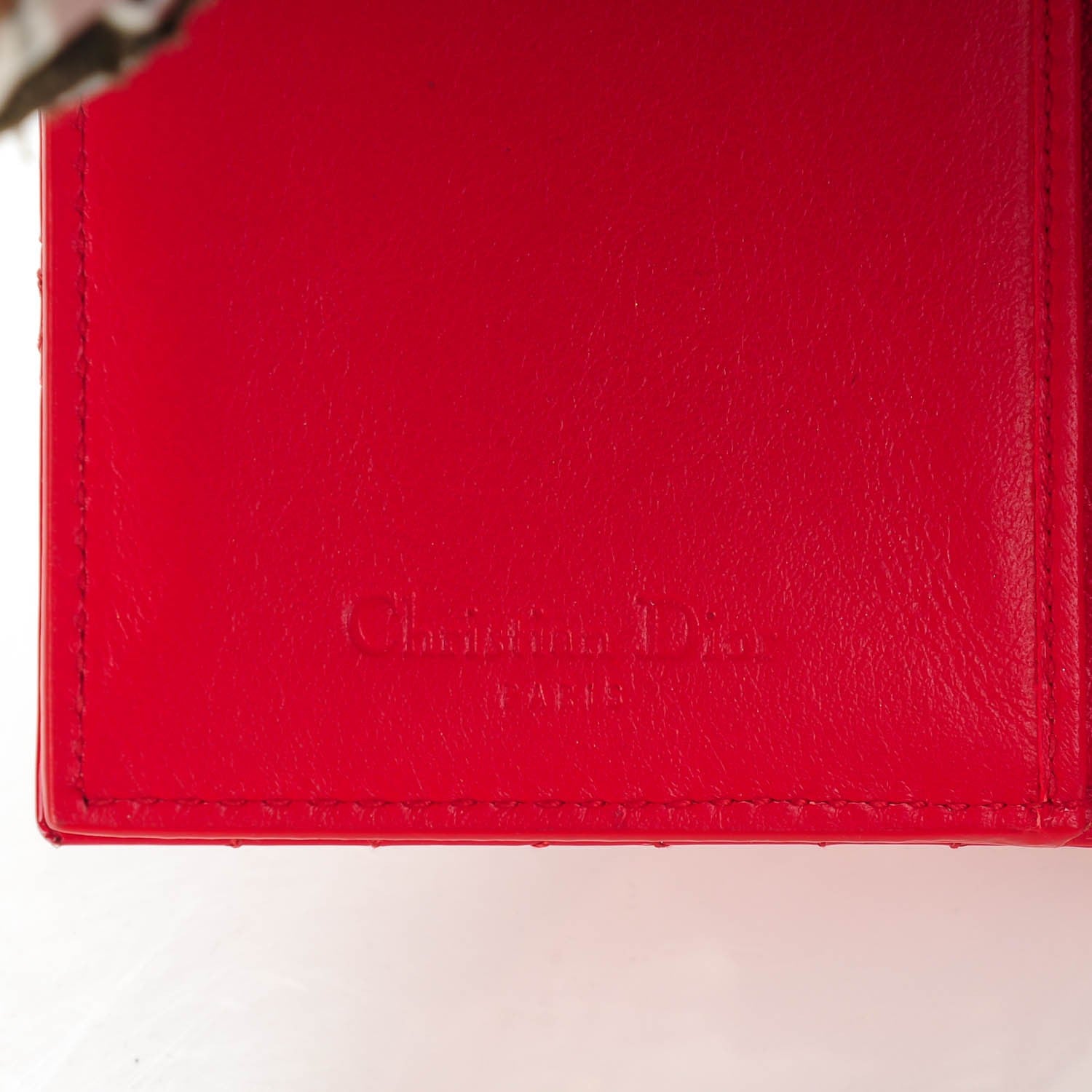 Christian Dior Patent Cannage Lady Dior Eden Wallet Red 6 of 8