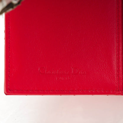 Christian Dior Patent Cannage Lady Dior Eden Wallet Red 6 of 8