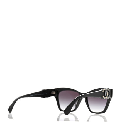 Chanel Acetate Square Cat Eye CC Sunglasses 5456 Black 4 of 8
