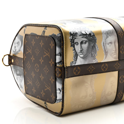 Louis Vuitton X FORNASETTI Calfskin Fornasetti Keepall Bandouliere 45 Gold 6 of 7