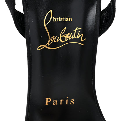 Christian Louboutin Satin Glossy Lipgloss Queen 100 Sandals 39 Black 7 of 11
