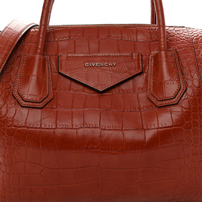 Givenchy Calfskin Crocodile Embossed Medium Soft Antigona Paprika 7 of 10