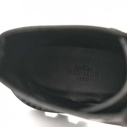Hermes Glossed Calfskin Funk Ankle Boots 37.5 Black 7 of 9