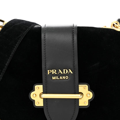 Prada Velvet City Calfskin Cahier Bag Black 7 of 17