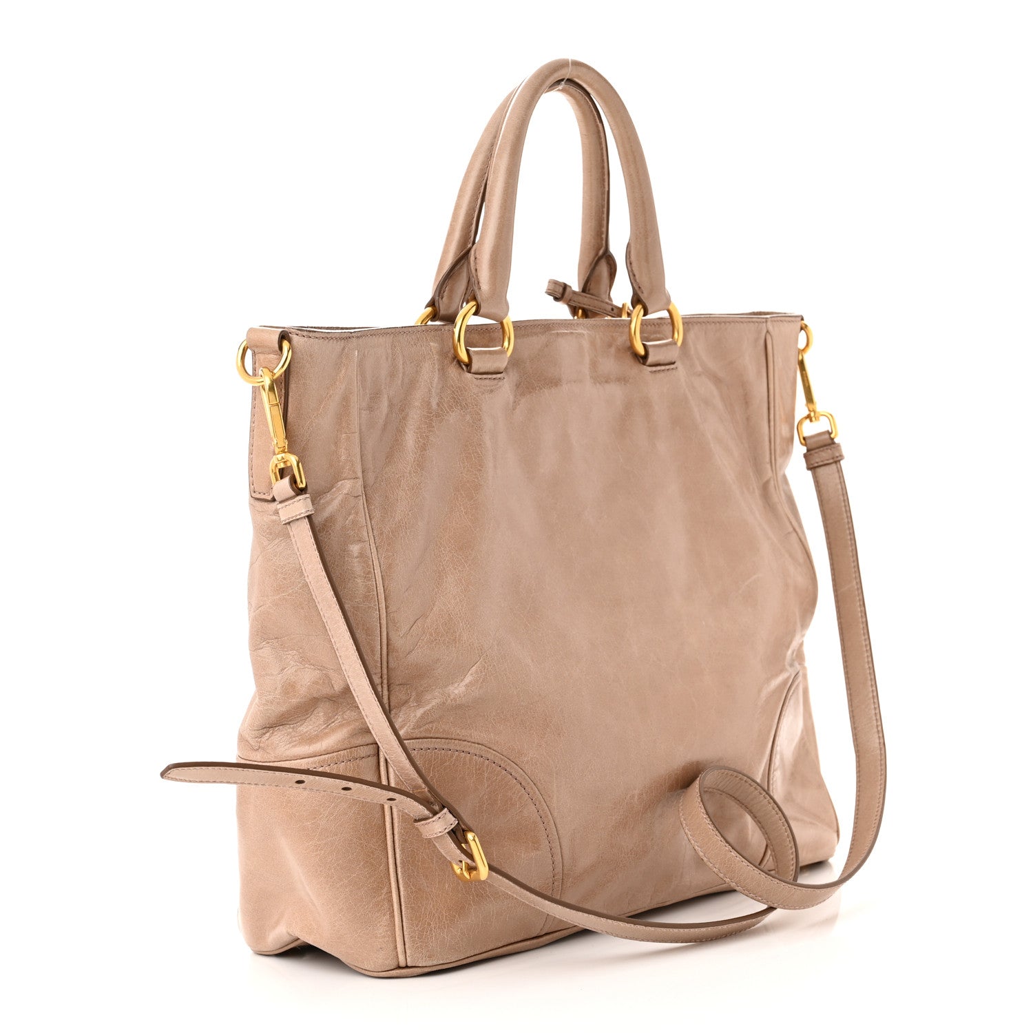 Prada Vitello Shine Shopping Satchel Argilla 3 of 15