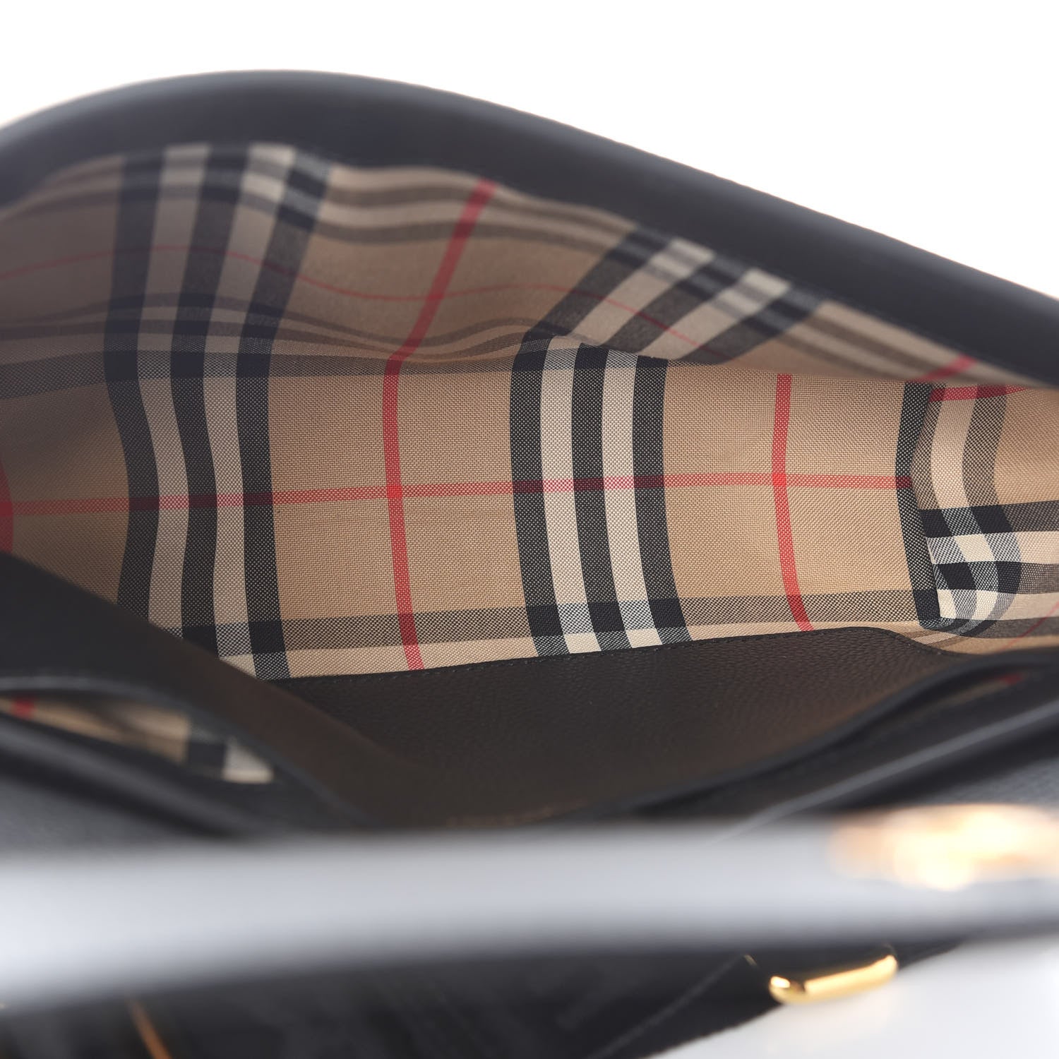 Burberry Grainy Calfskin Vintage Check Note Crossbody Bag Black 5 of 9