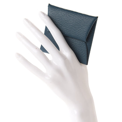 Hermes Chevre Mysore Bastia Coin Purse Vert Bosphore 2 of 8