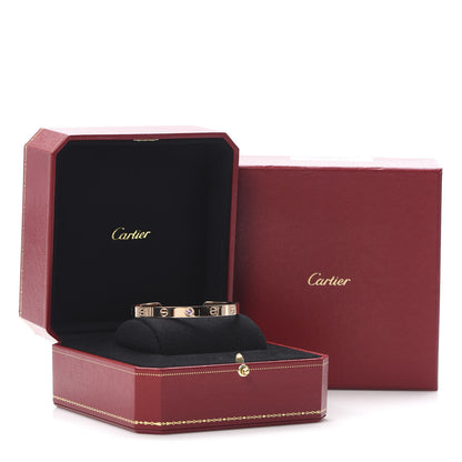 Cartier 18K Pink Gold Pink Sapphire LOVE Cuff Bracelet 17 5 of 5