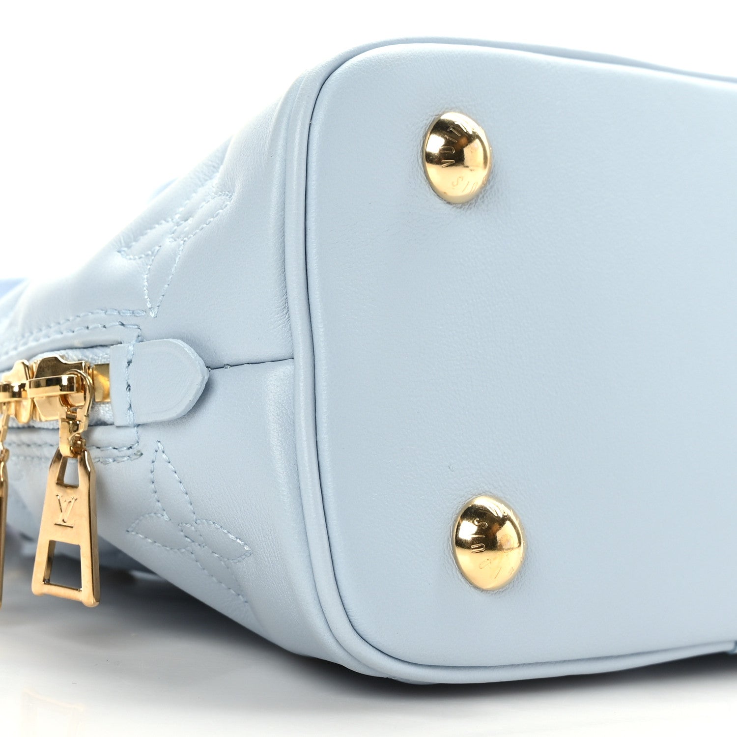 Louis Vuitton Calfskin Bubblegram Alma BB Ice Blue 7 of 8