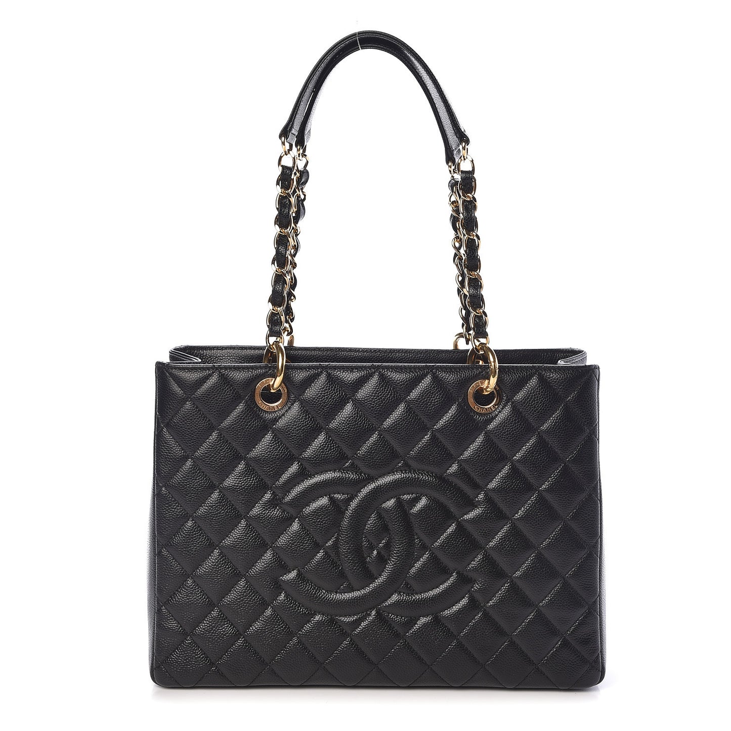 Caviar Quilted Grand Shopping Tote GST Black