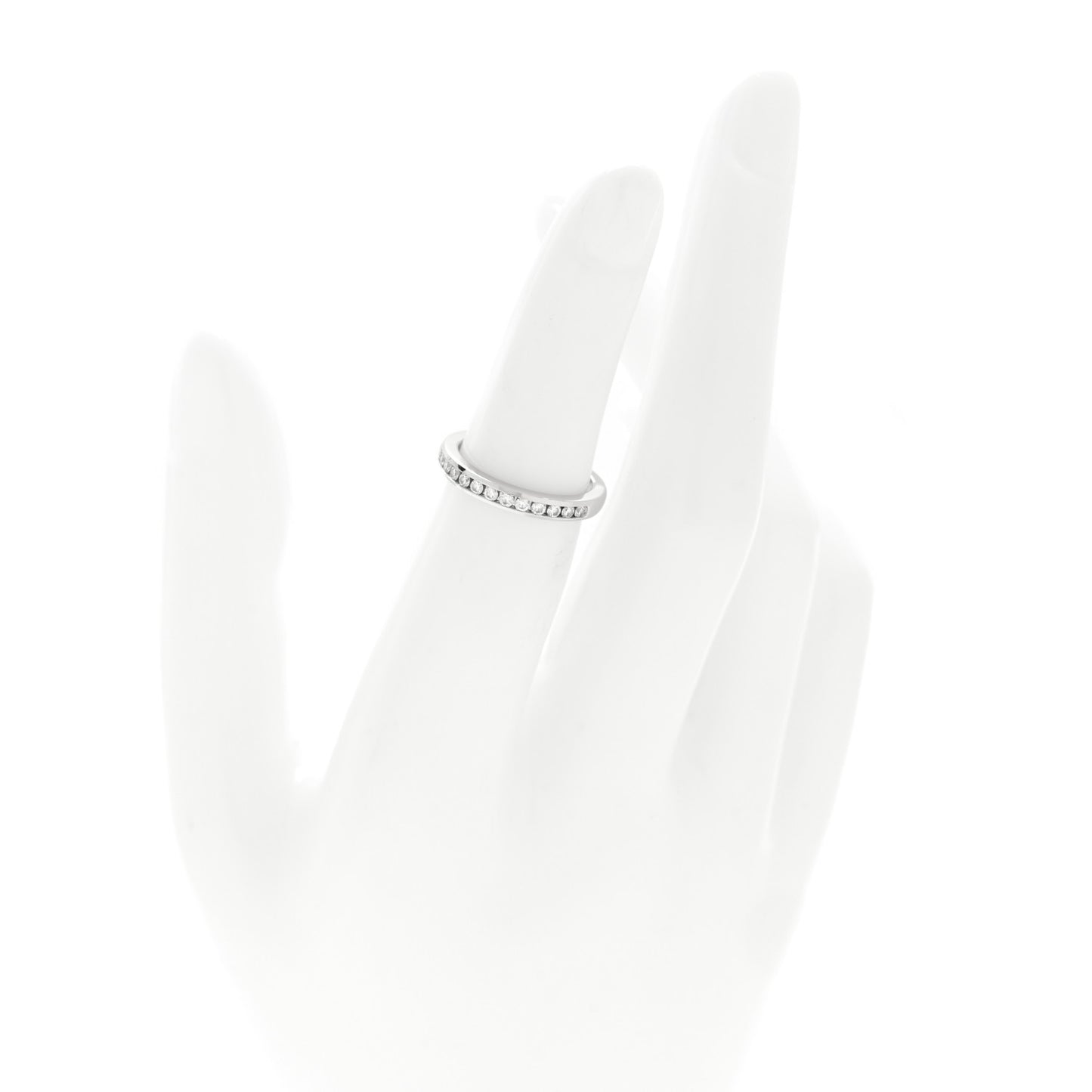 Platinum Diamond 2.5mm Half Circle Wedding Band Ring 47 4.25