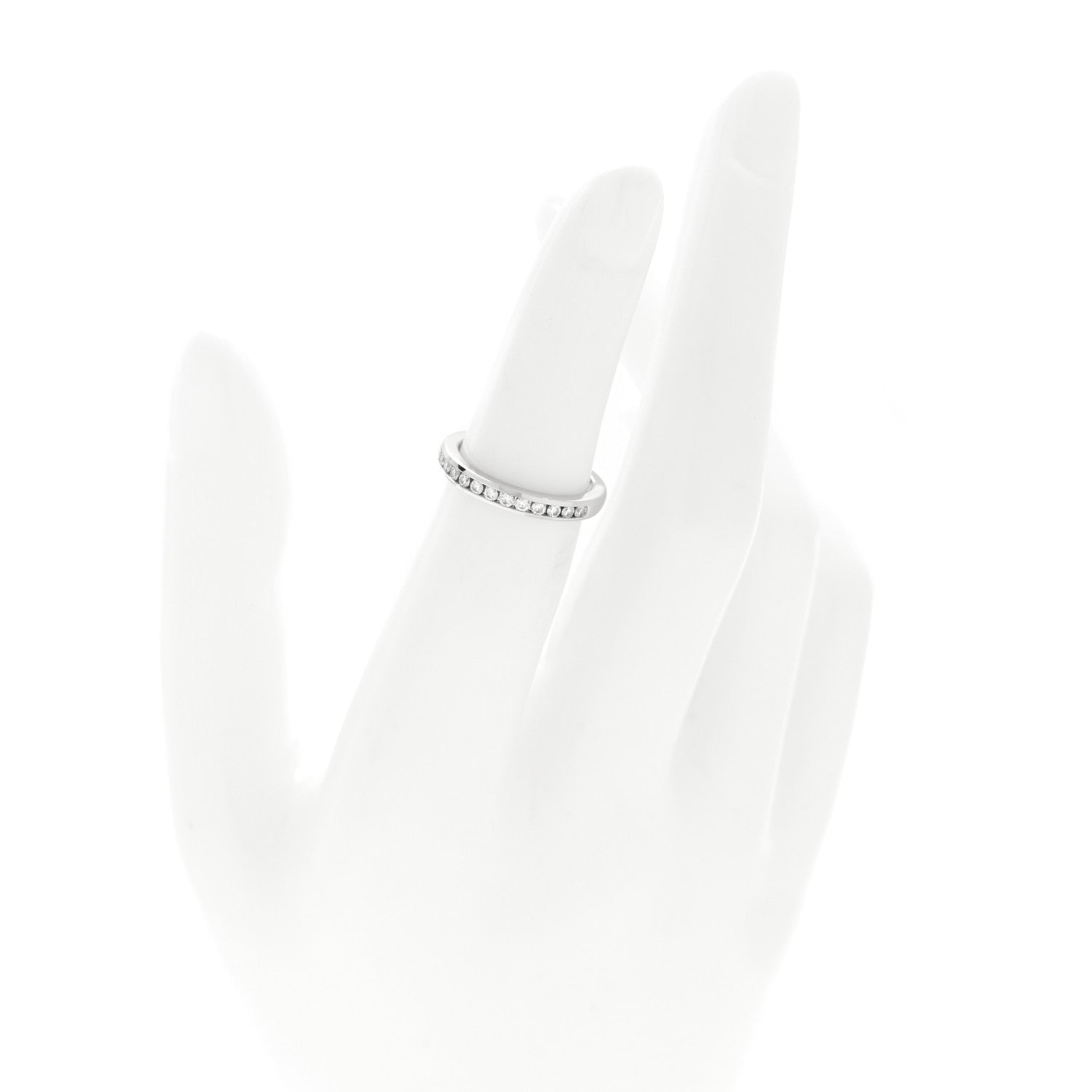 Tiffany Platinum Diamond 2.5mm Half Circle Wedding Band Ring 47 4.25 2 of 5