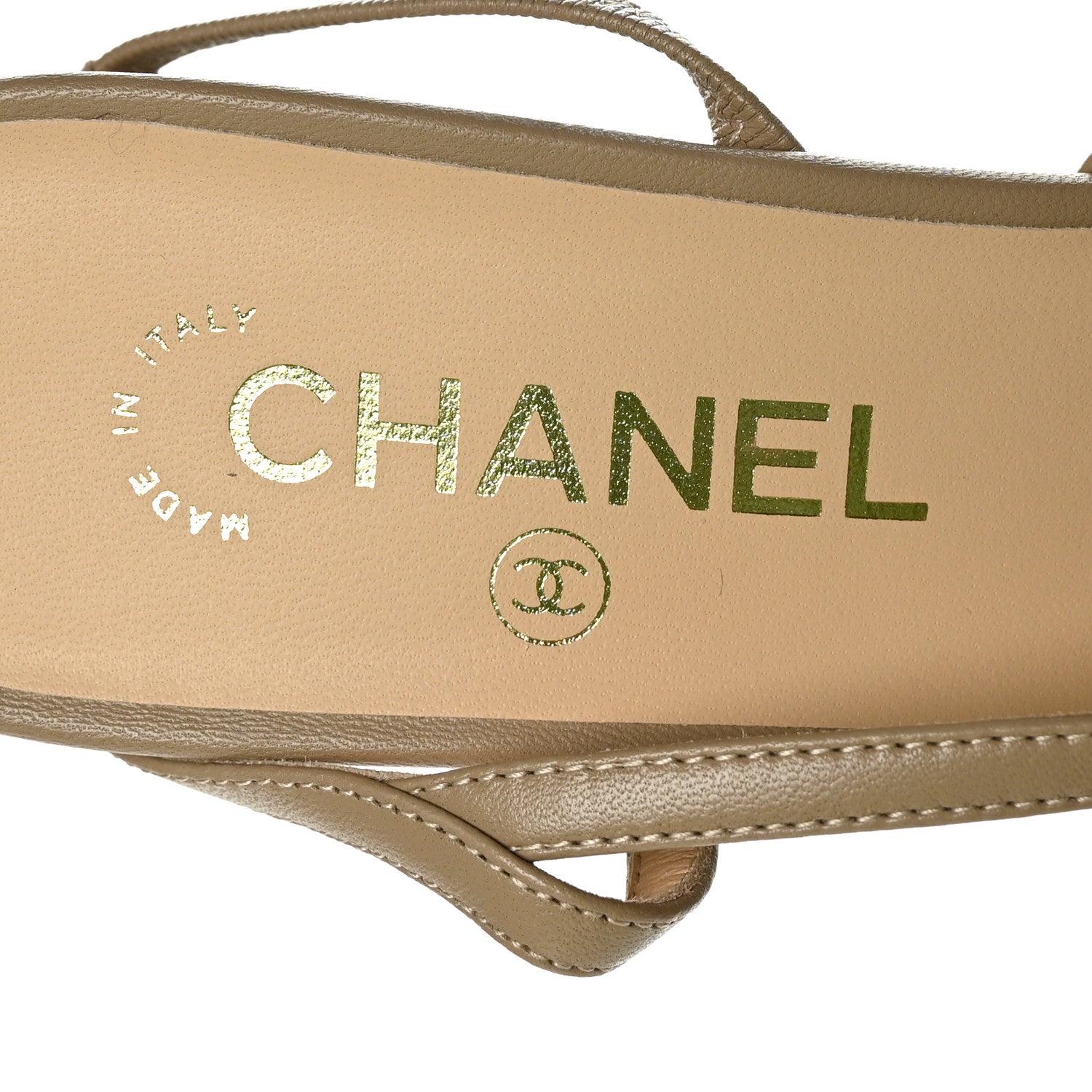 Chanel Lambskin Patent Calfskin Quilted Cap Toe CC Slingback Pumps 40 Beige Black 7 of 9