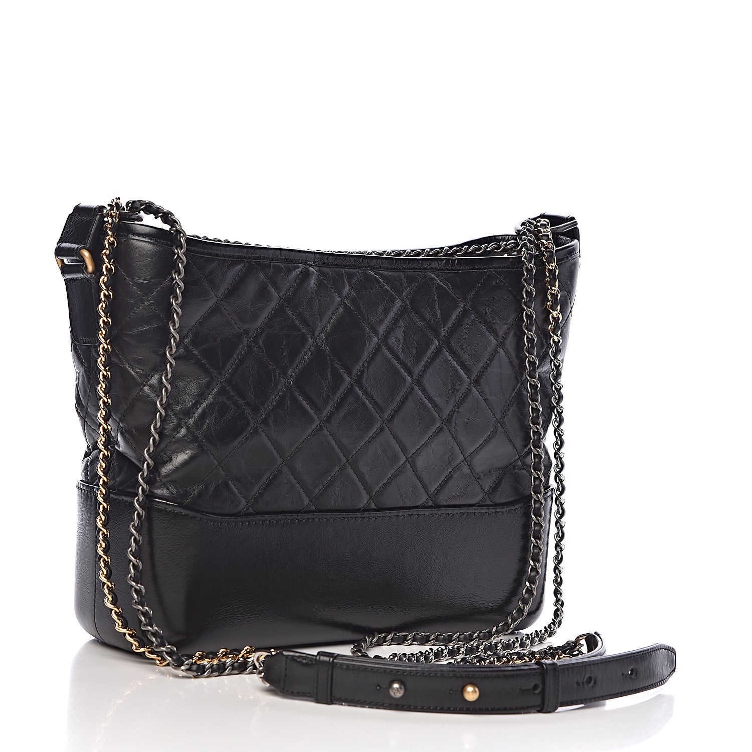 Chanel Aged Calfskin Quilted Medium Gabrielle Hobo Black 5 of 13