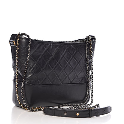 Chanel Aged Calfskin Quilted Medium Gabrielle Hobo Black 5 of 13