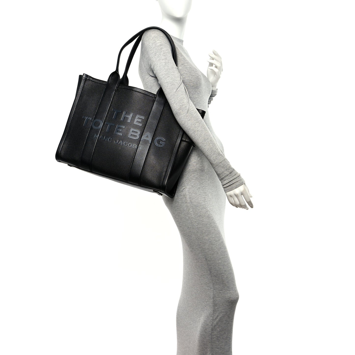 Grained Calfskin Large The Tote Bag Black