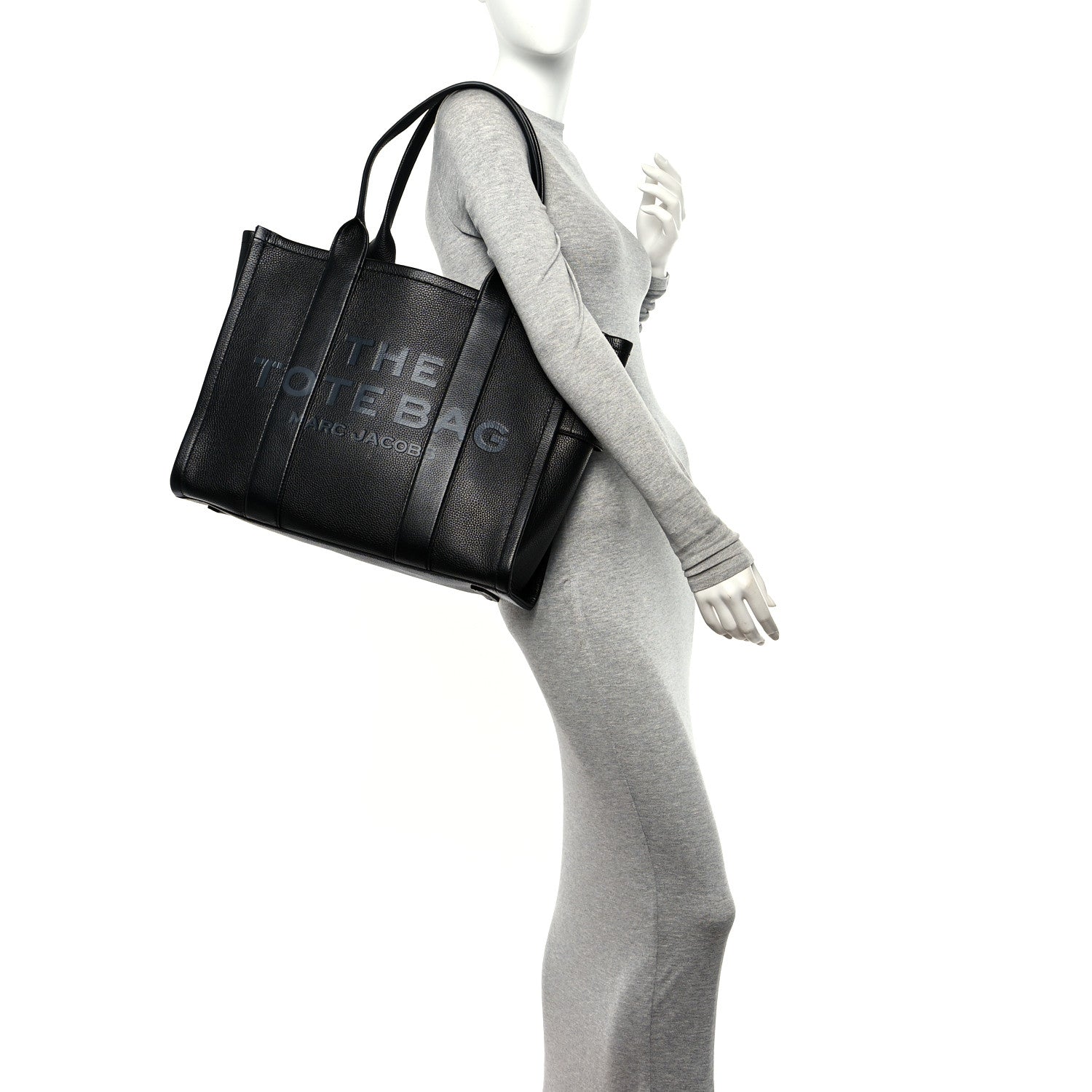 Marc Jacobs Grained Calfskin Large The Tote Bag Black 3 of 11