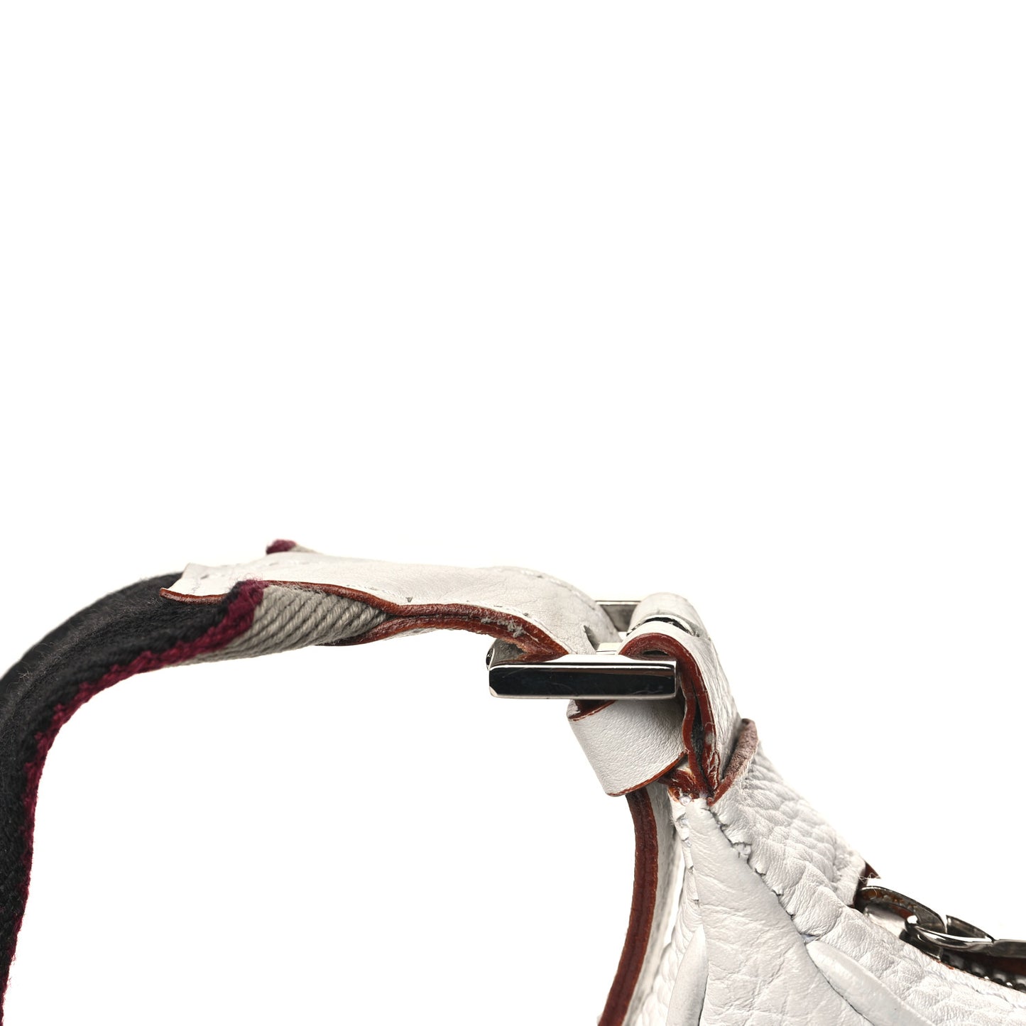 Grainy Calfskin Crossbody Bag White