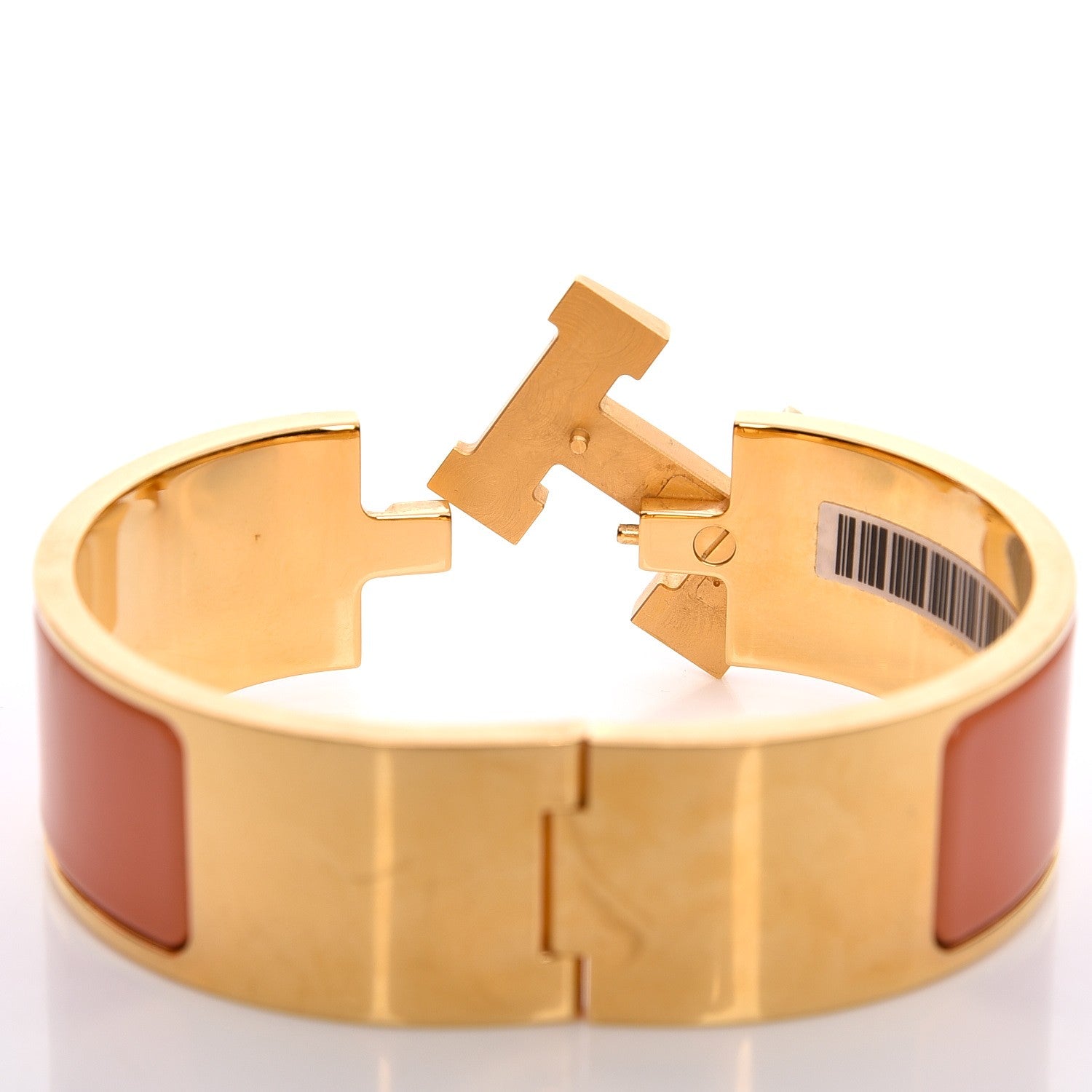 Hermes Enamel Wide Clic Clac H Bracelet PM Peach Melba 4 of 7