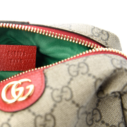 Gucci Soft GG Supreme Monogram Calfskin Medium Ophidia Cosmetic Case Beige Ebony Hibiscus Red 9 of 10