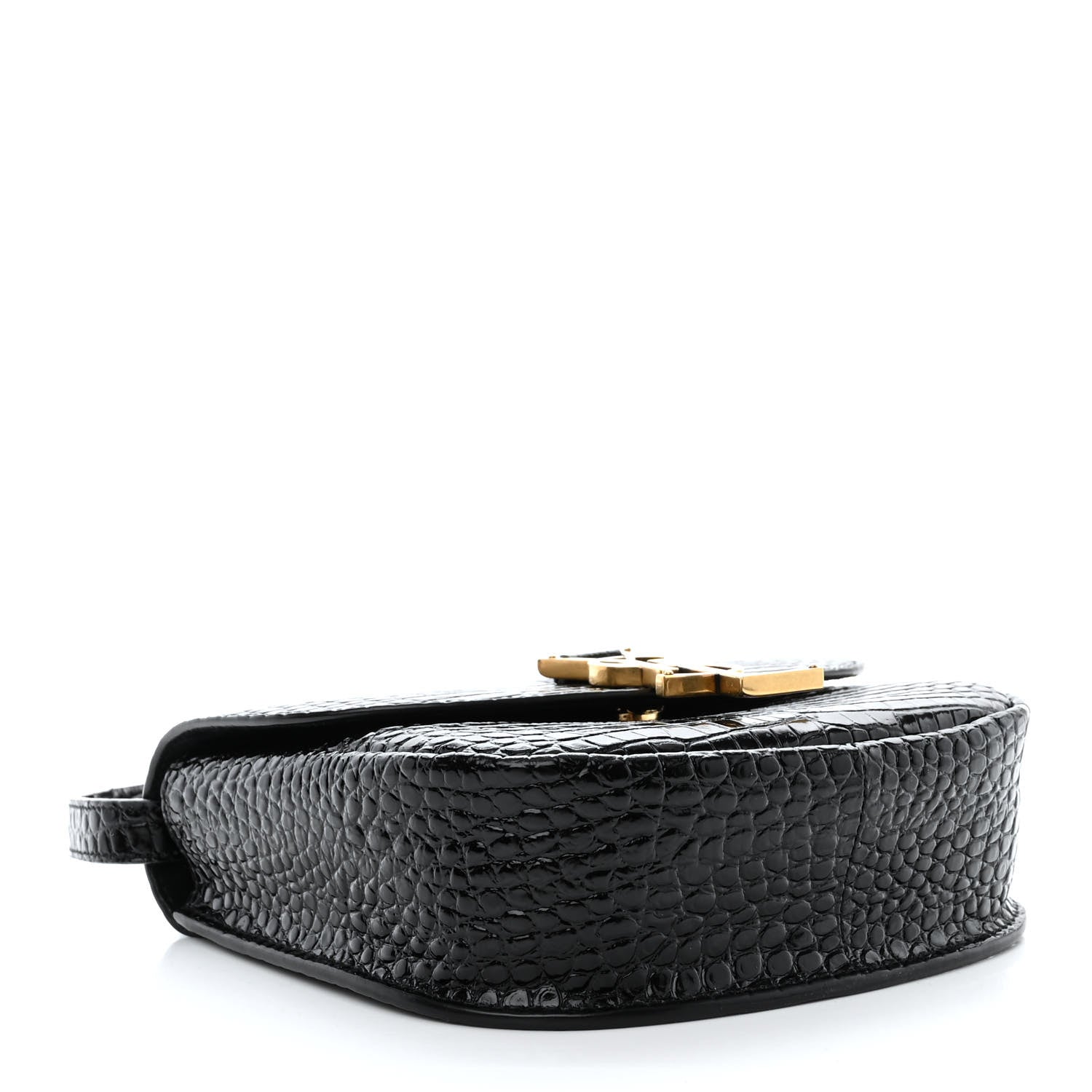 Saint Laurent Crocodile Embossed Calfskin Small Kaia Satchel Black 4 of 10