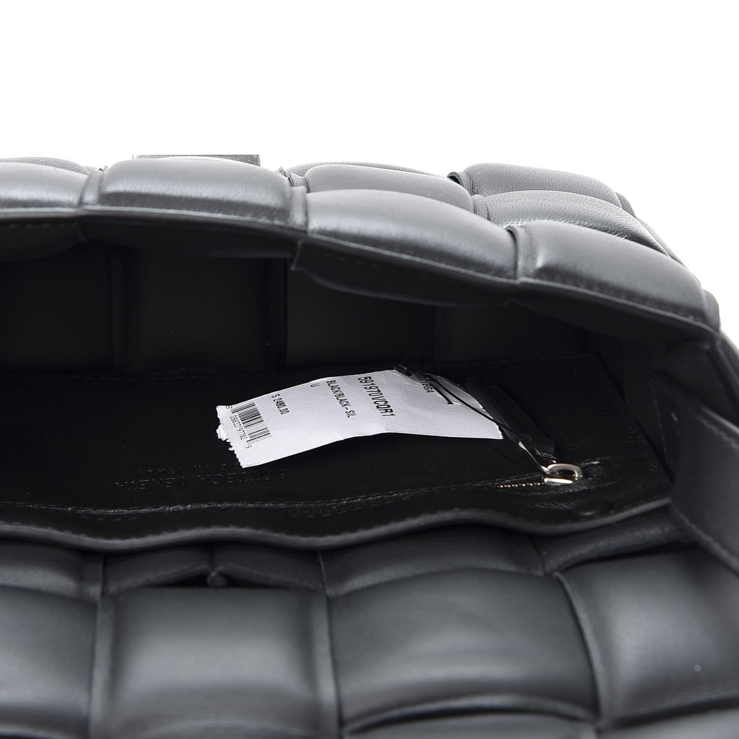 Nappa Maxi Intreccio Padded Cassette Crossbody Bag Black