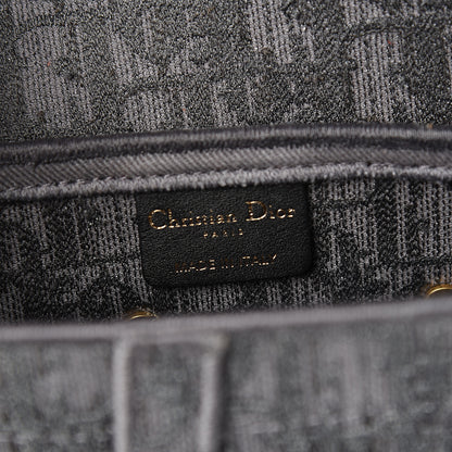 Christian Dior Oblique Denim Saddle Bag Grey 5 of 9
