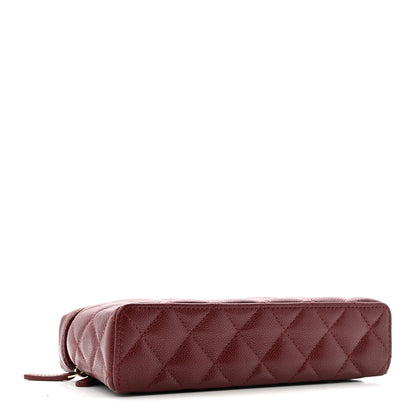 Chanel Caviar Quilted Top Handle Slim Vanity With Chain Burgundy 4 of 10