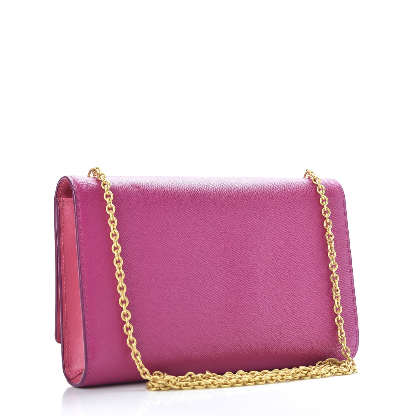 Saffiano Large Mina Chain Crossbody Pink