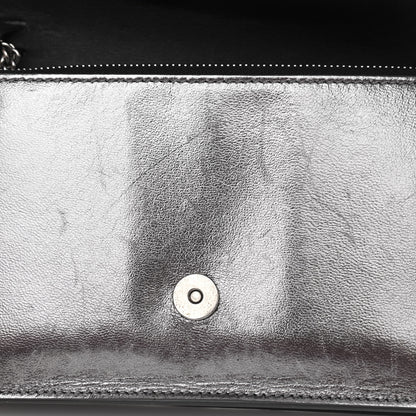 Givenchy Metallic Lambskin Logo Chain Wallet Silver 10 of 10