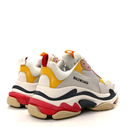 Balenciaga Mesh Nubuck Womens Triple S Sneakers 41 White Gris Jaune Rose 4 of 8
