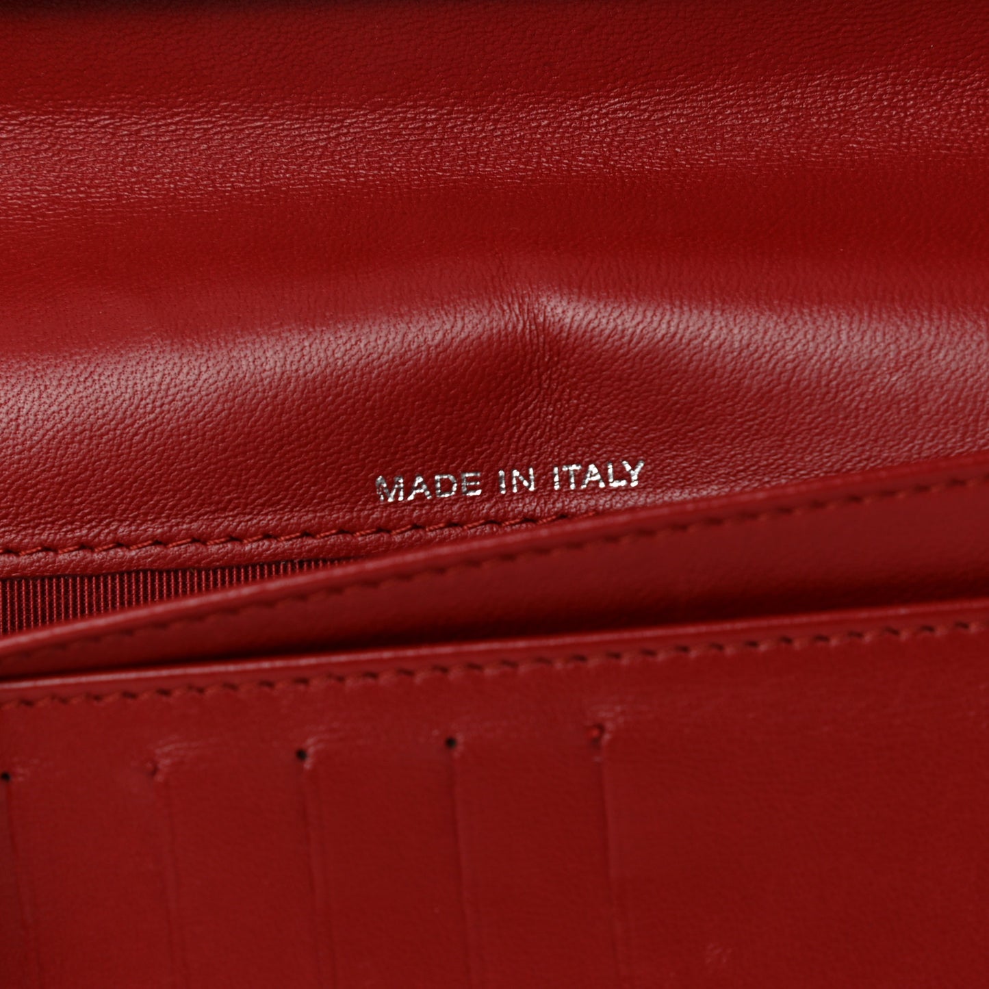 Lambskin Quilted Large Zip Around Organizer Wallet Red