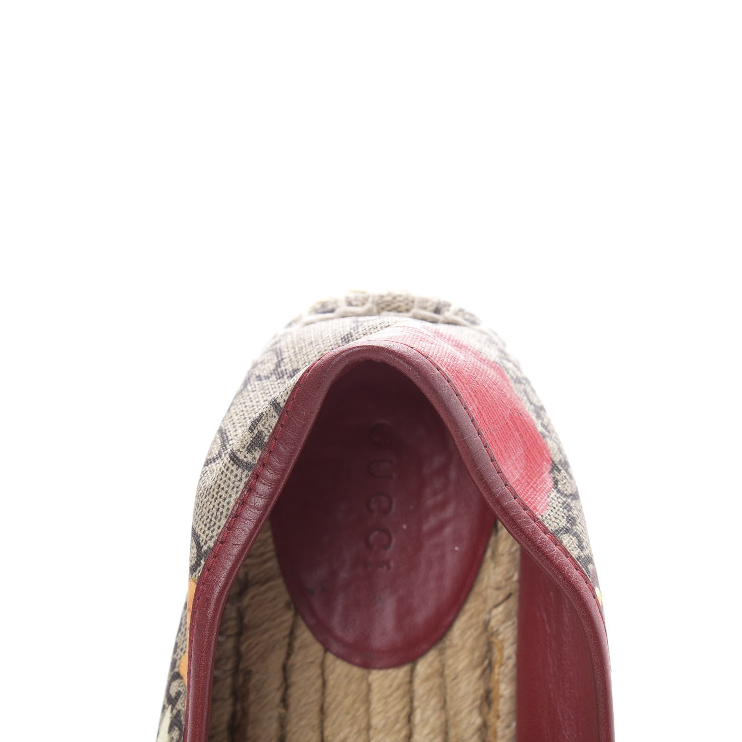 Gucci GG Supreme Monogram Blooms Espadrilles 36.5 Beige Multicolor Dry Rose 9 of 12