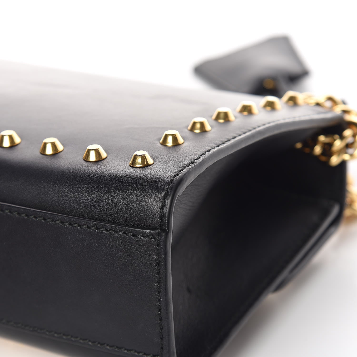 Gucci Calfskin Studded Small Padlock Shoulder Bag Black 13 of 14