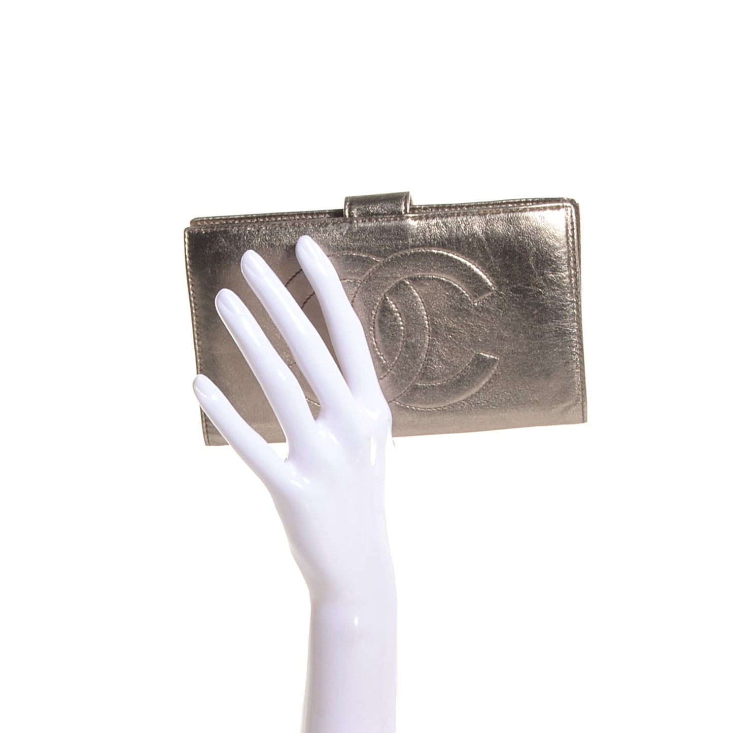 Metallic Lambskin Timeless CC French Wallet Gold