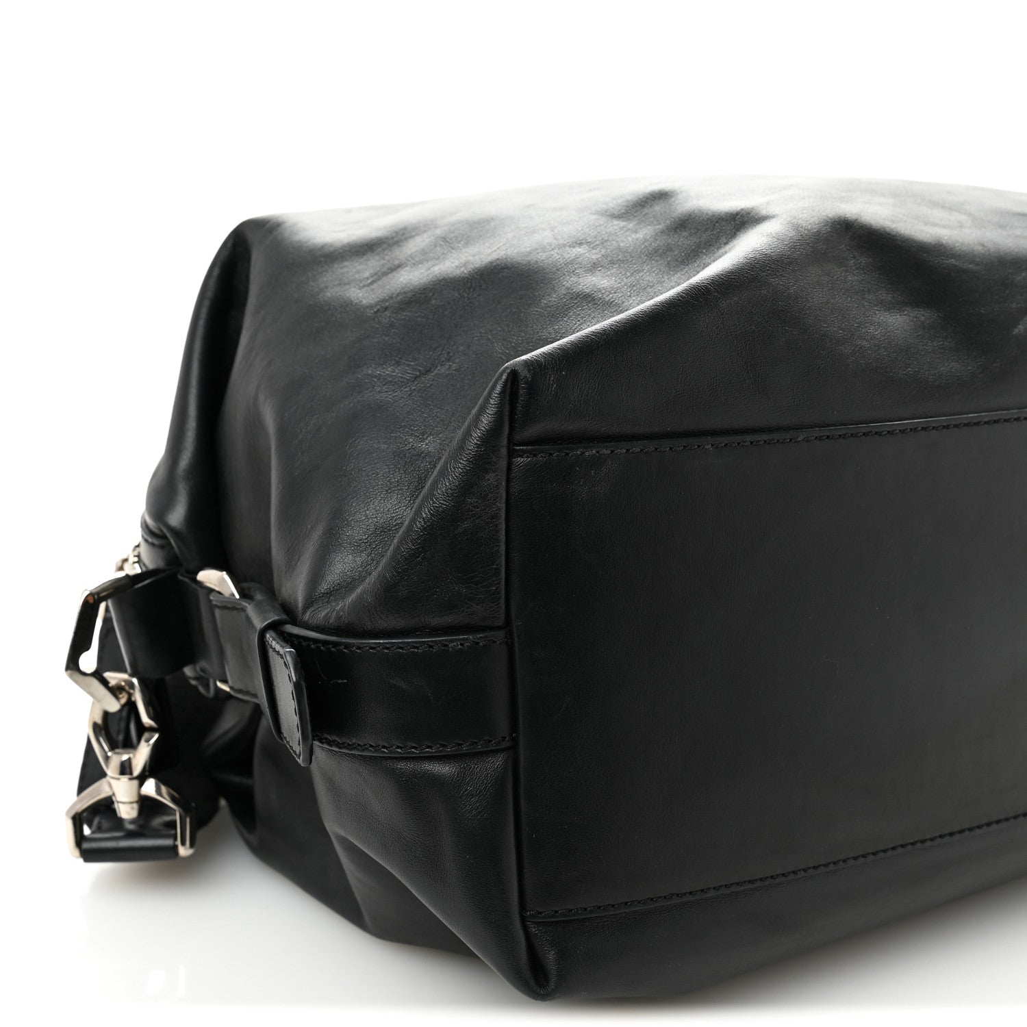 Givenchy Waxed Calfskin Medium Nightingale Logo Strap Black 9 of 11
