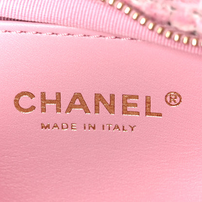 Chanel Tweed Quilted Mini Bow Bag Pink Black Ecru 6 of 11