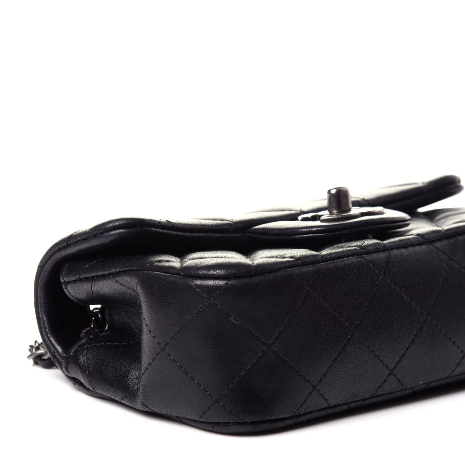 Chanel Lambskin Quilted Extra Mini Rectangular Flap Black 9 of 14