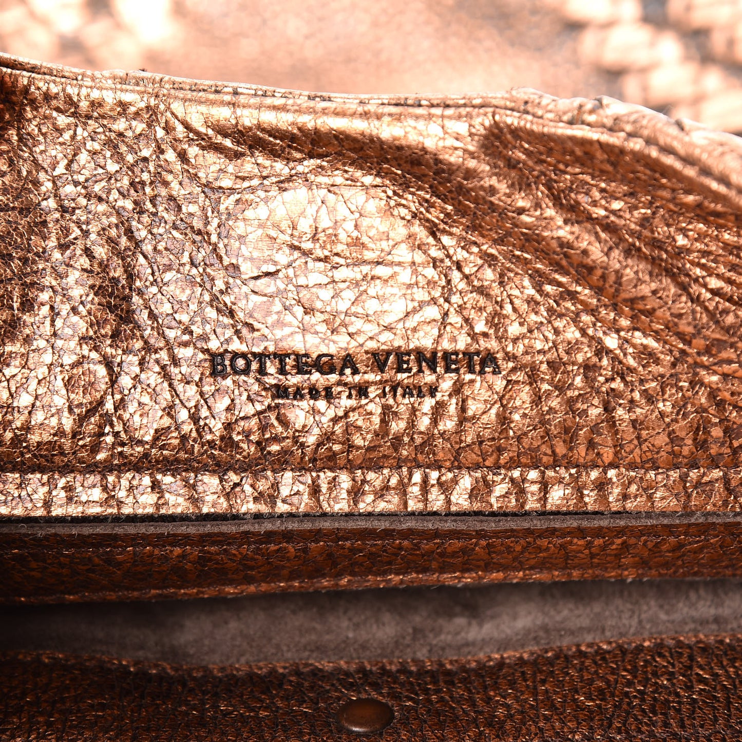 Metallic Cervo Deerskin Large Hobo Rame Ossidato