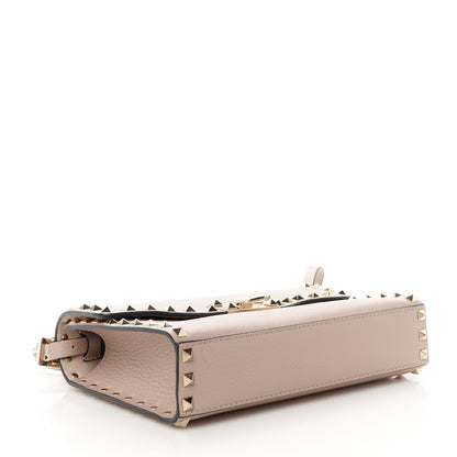 Valentino Garavani Pebbled Calfskin Medium Rockstud Flip Lock Crossbody Bag Poudre 4 of 10