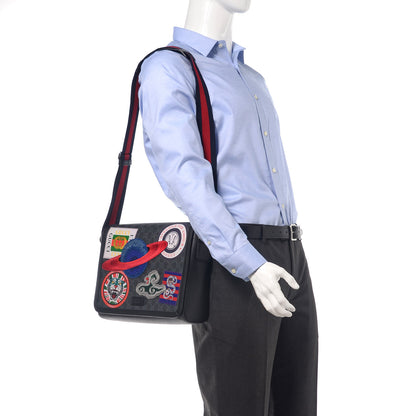 Gucci GG Supreme Monogram Night Courrier Flap Messenger Black Multicolor 2 of 12