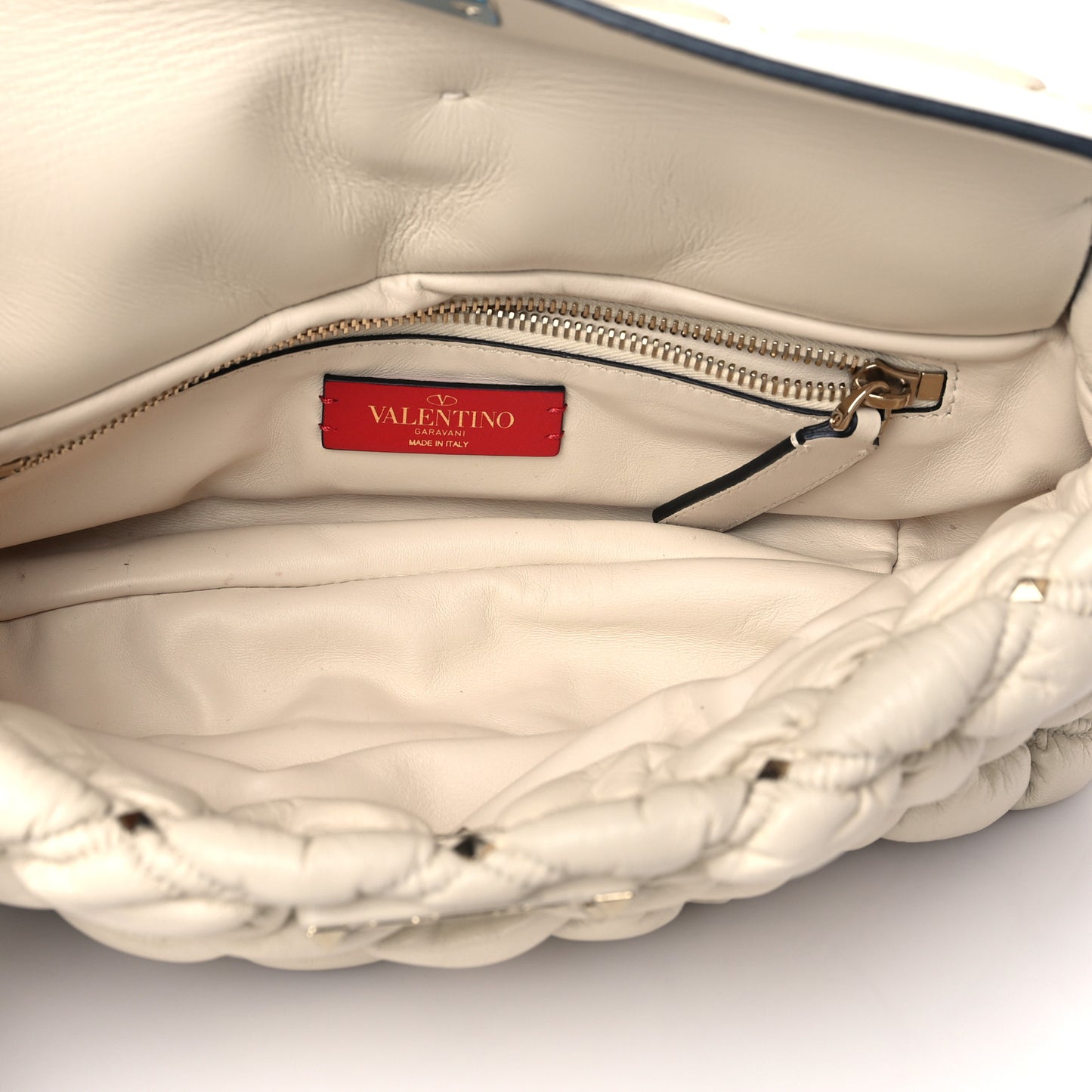 Nappa Spikeme Clutch Ivory