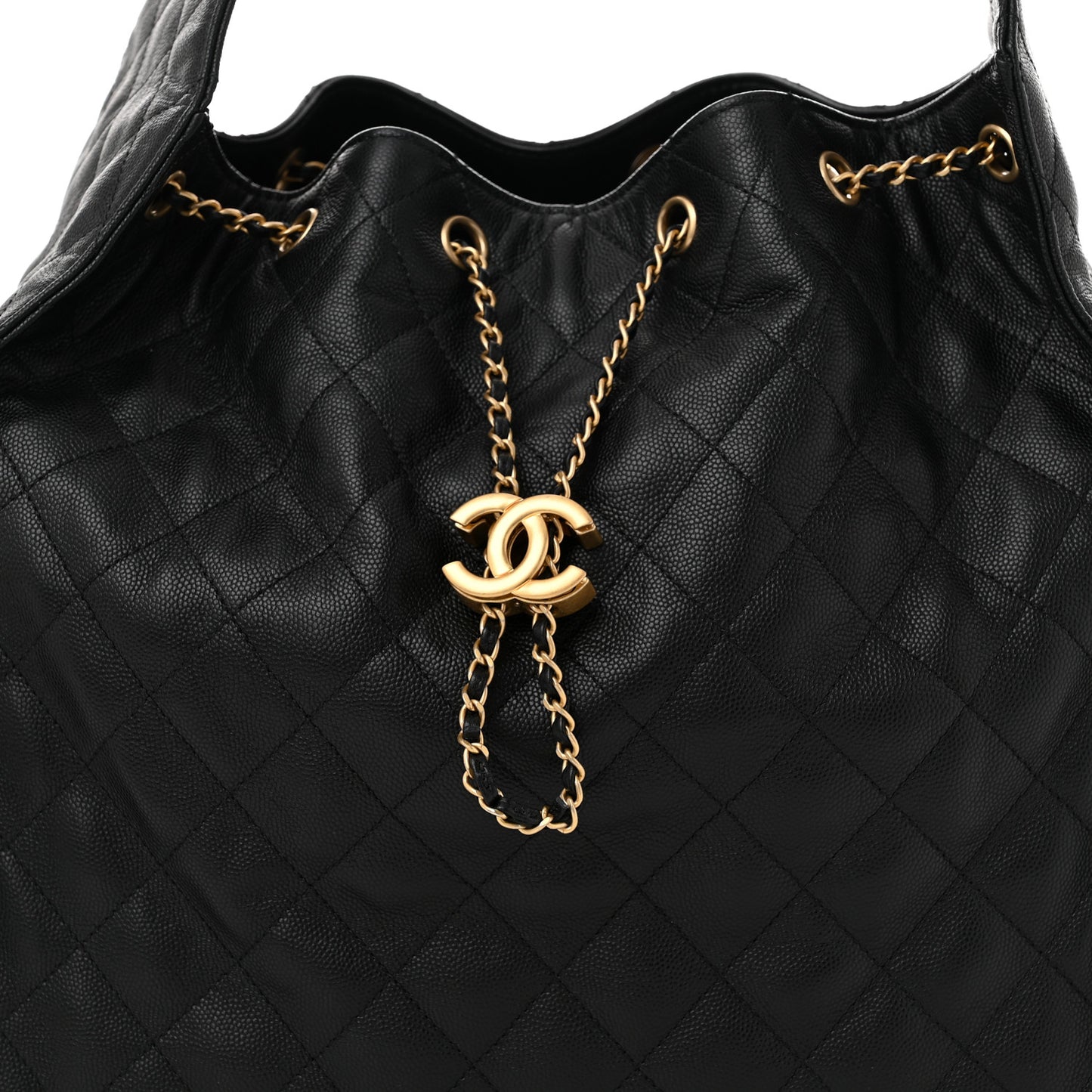 Caviar Quilted Medium Chanel 25 Handbag Black