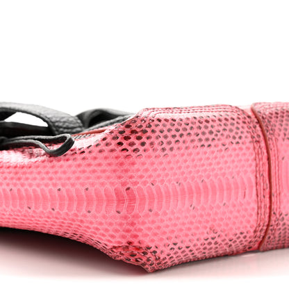 3.1 Phillip Lim Textured Calfskin Elaphe Snakeskin Mini Pashli Satchel Pink Black 8 of 14