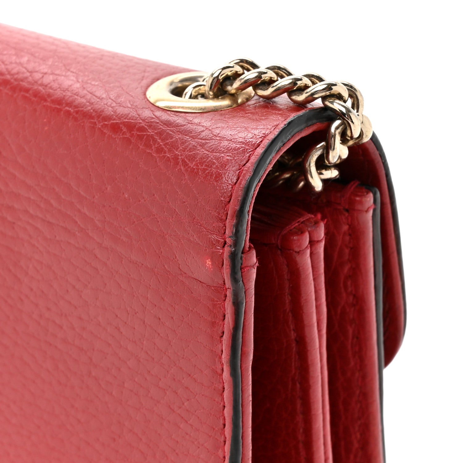 Gucci Dollar Calfskin Small Interlocking G Shoulder Bag Red 14 of 17