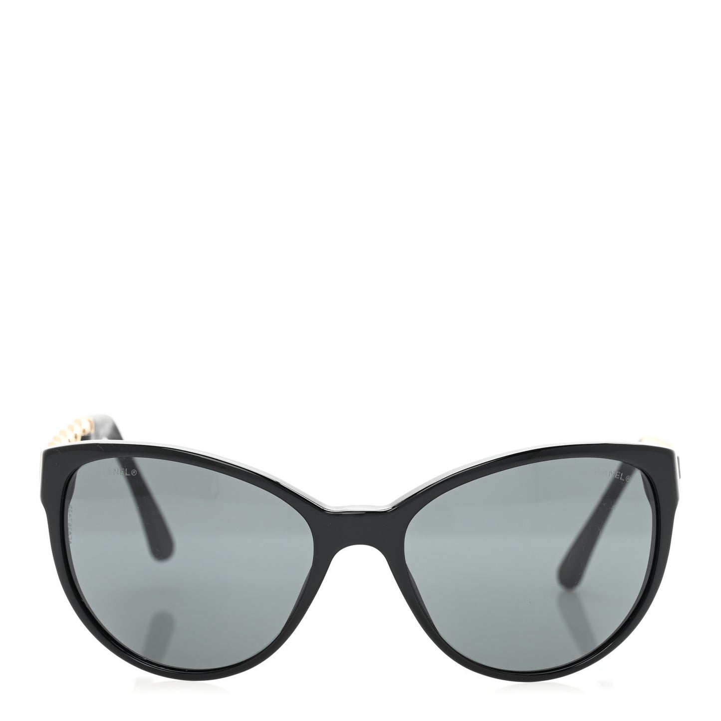 Cat Eye Chain Sunglasses 5215-Q Black