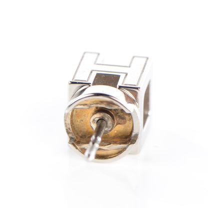 Hermes Palladium Lacquered Cage d'H Earrings Bleu 6 of 6