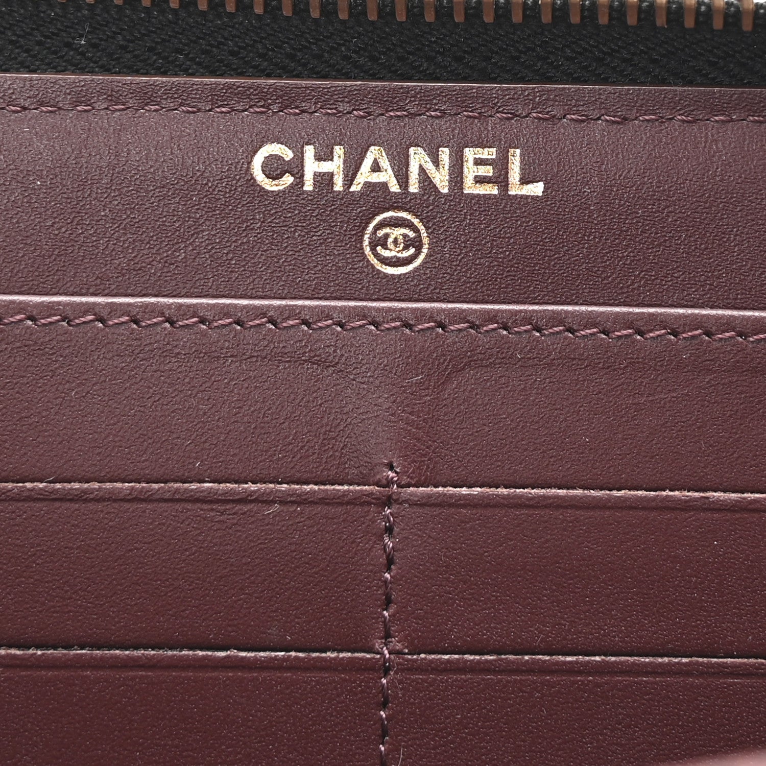 Chanel Caviar Quilted Large Gusset Zip Around Wallet Black 6 of 10
