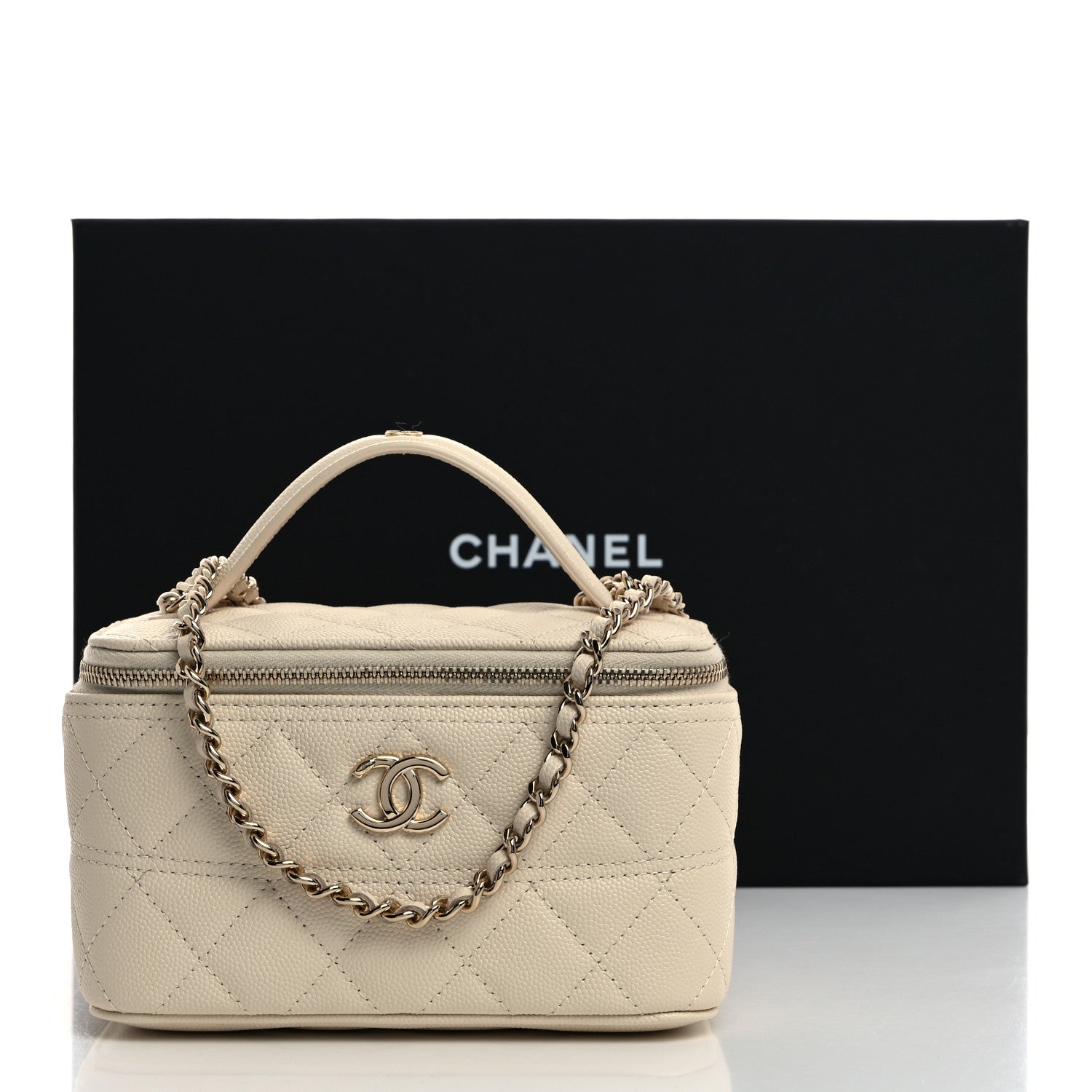 Chanel Caviar Quilted Trendy Handle Mini Vanity Ecru 12 of 12